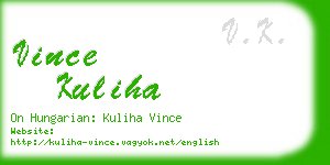 vince kuliha business card